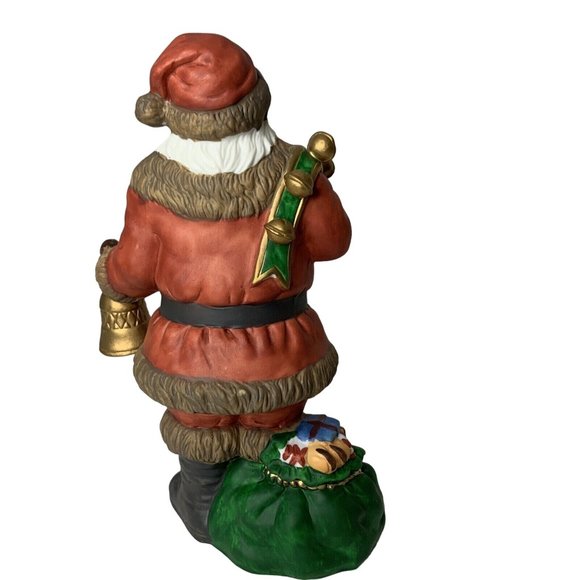 Traditions Christmas Porcelain Santa Claus Figurine Holding Bells Bag of Toys - Picture 4 of 12